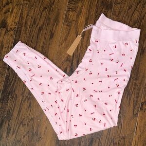 SKIMS Cherry Print Pink Sleep Pajamas Pants